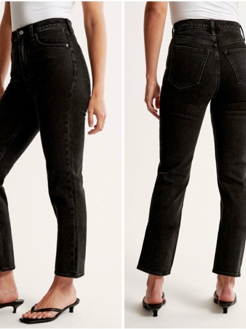 Abercrombie & Fitch Washed Black Jeans | High Rise | Straight | size 27 (size 4)
